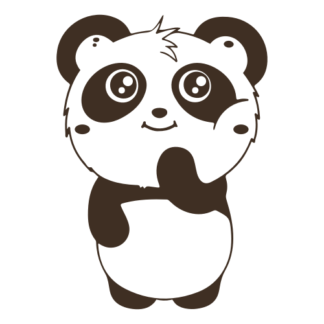 Shy Panda Decal (Brown)